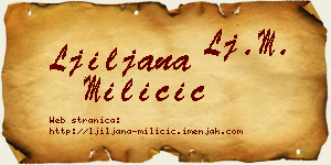 Ljiljana Miličić vizit kartica